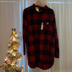 Carhartt, rugged flex, relaxed, midweight flannel long sleeve plaid tunic S XXL